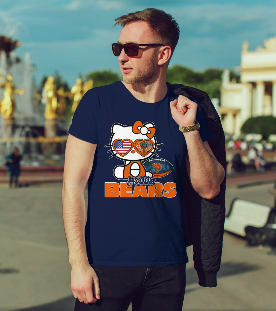 Hello Bears Hellokitty Chicago Bears Football T-Shirt