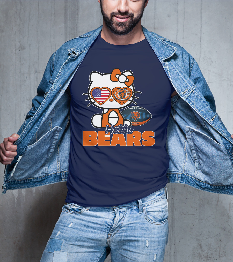 Hello Bears Hellokitty Chicago Bears Football T-Shirt