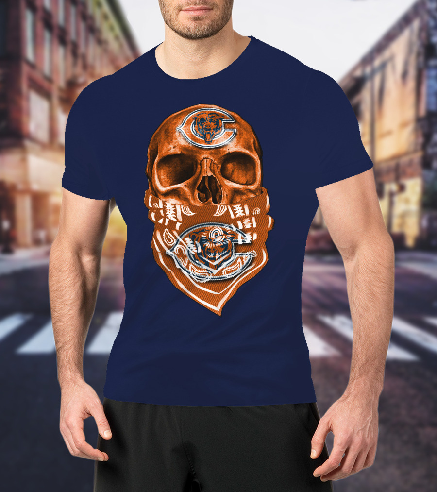 Skull Chicago Bears Bandana T-Shirt