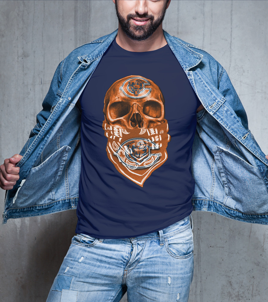 Skull Chicago Bears Bandana T-Shirt