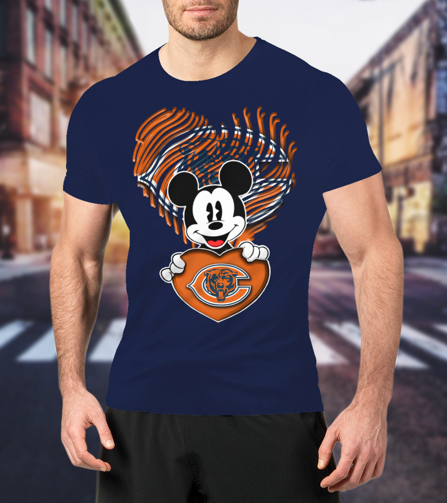 Mick Chicago Bears Heart Logo Fan T-Shirt