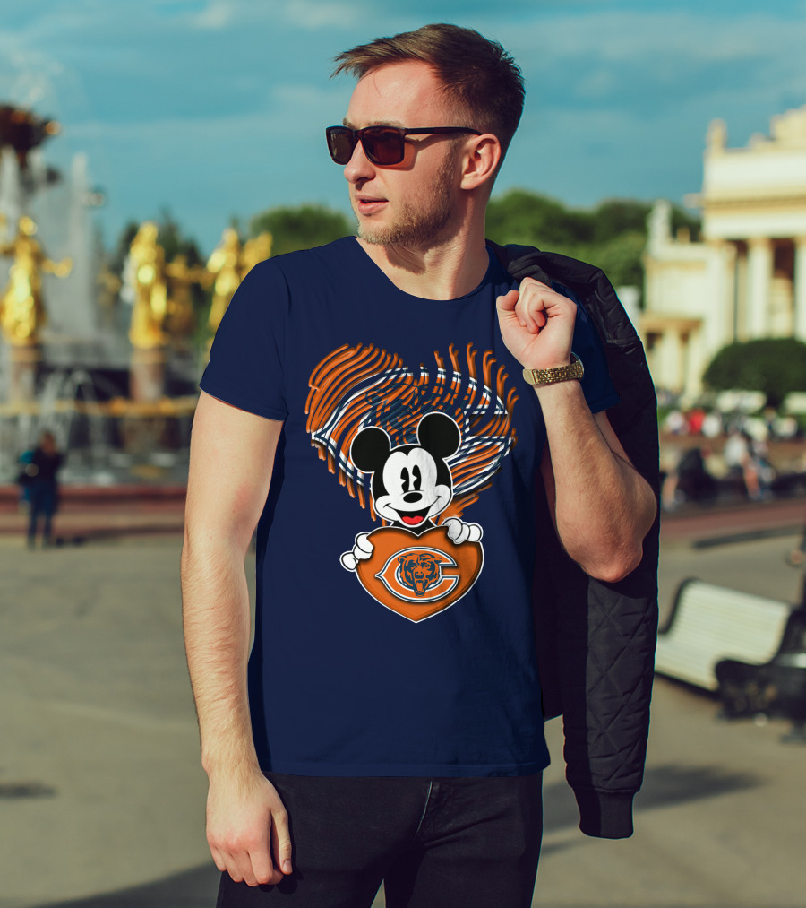 Mick Chicago Bears Heart Logo Fan T-Shirt