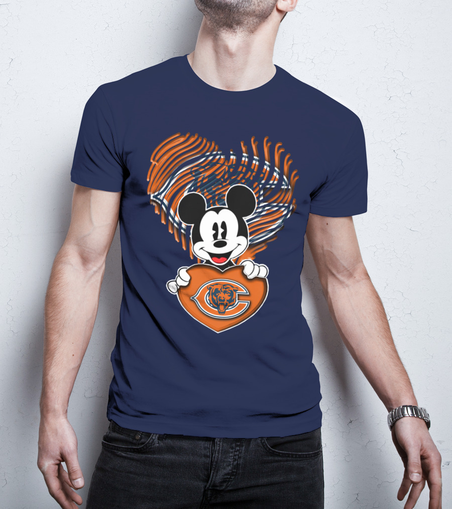 Mick Chicago Bears Heart Logo Fan T-Shirt