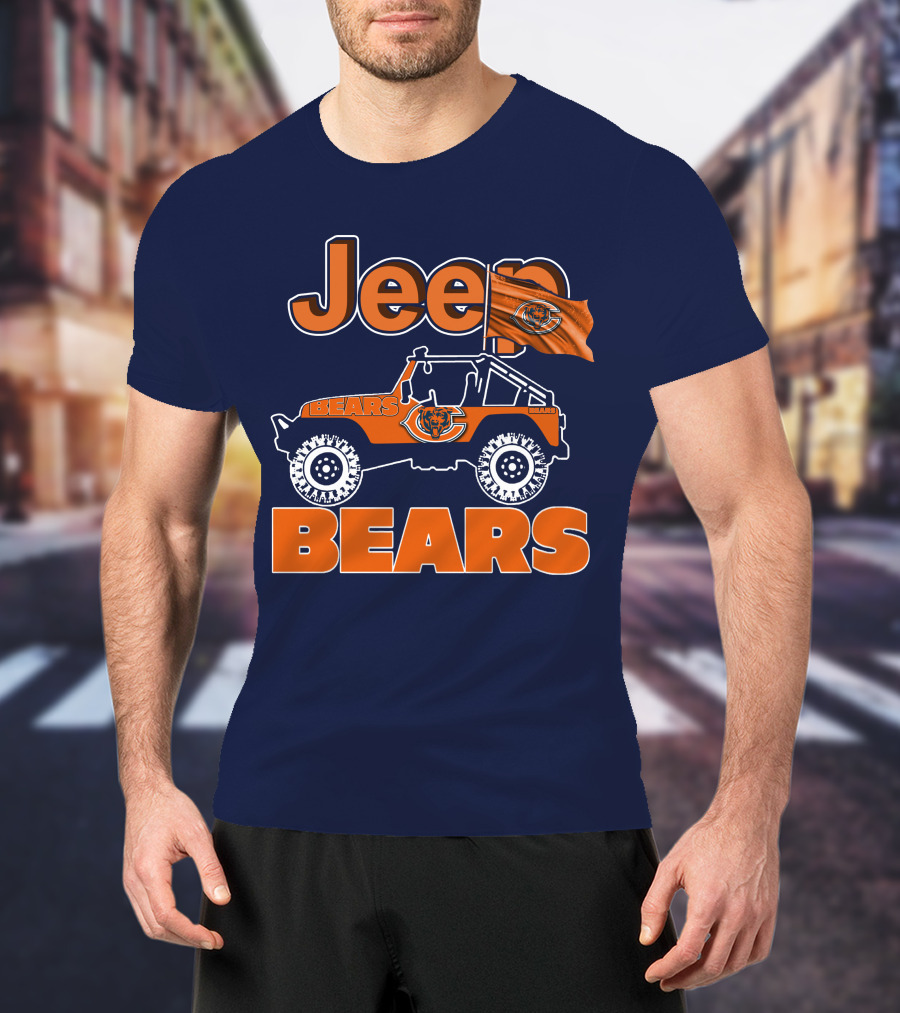 Jeep Chicago Bears Off-Road Enthusiast Fan Gear T-Shirt
