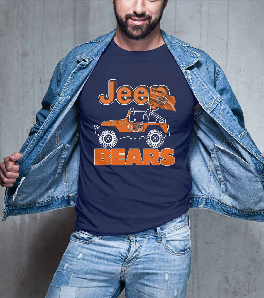 Jeep Chicago Bears Off-Road Enthusiast Fan Gear T-Shirt