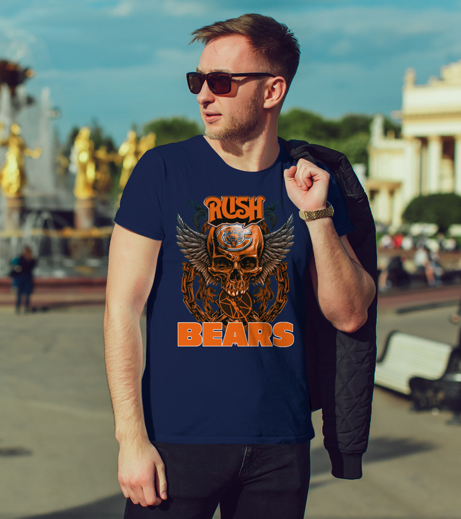 Rush Chicago Bears Skull Wings Chain T-Shirt