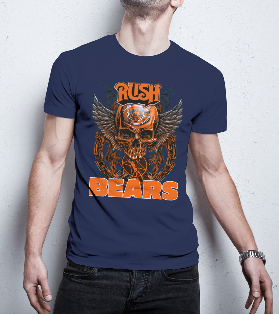Rush Chicago Bears Skull Wings Chain T-Shirt