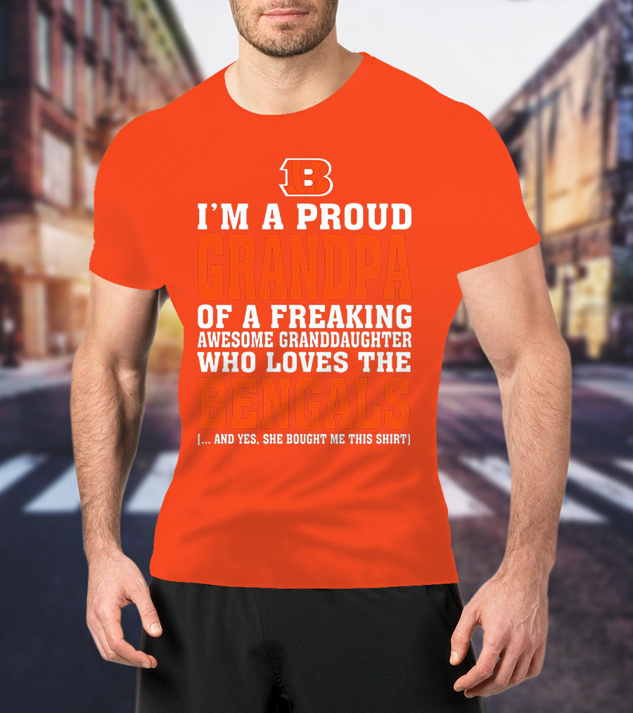 Cincinnati Bengals Proud Grandpa Of Awesome Granddaughter T-Shirt