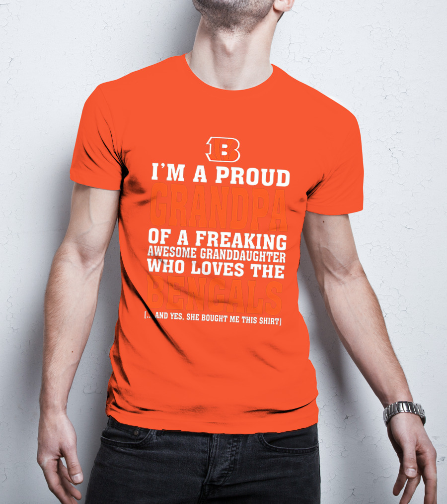 Cincinnati Bengals Proud Grandpa Of Awesome Granddaughter T-Shirt
