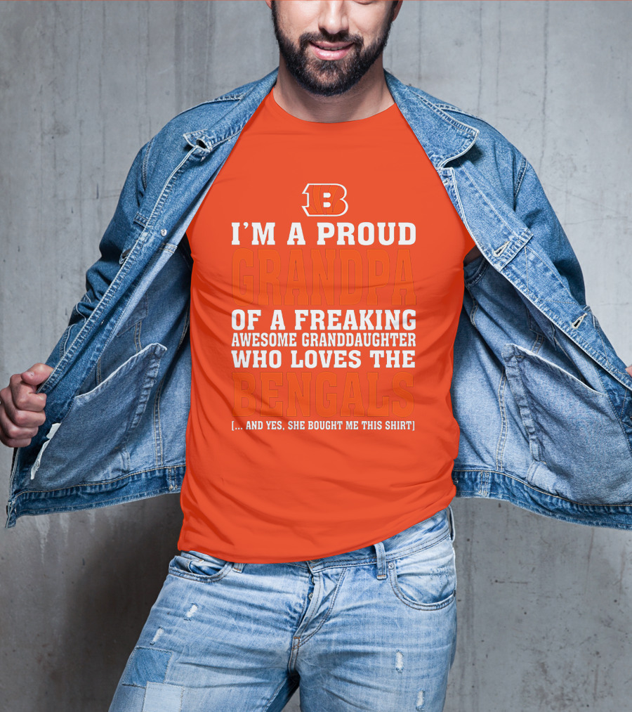 Cincinnati Bengals Proud Grandpa Of Awesome Granddaughter T-Shirt