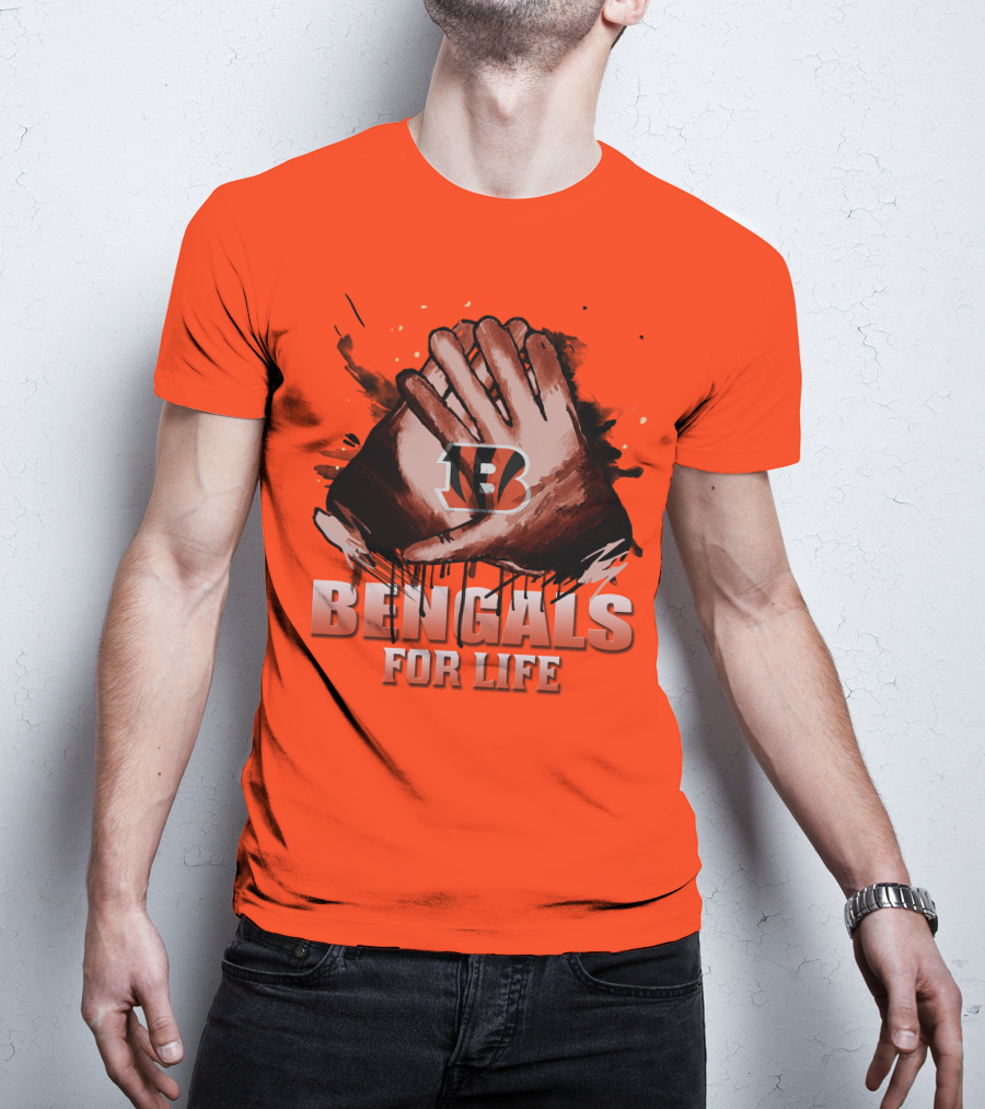 Cincinnati Bengals For Life Hands T-Shirt