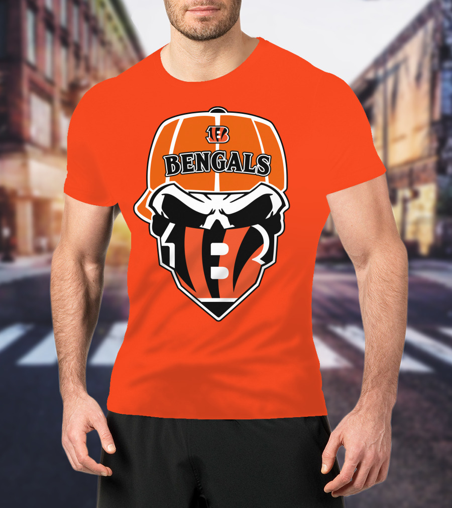 Cincinnati Bengals 37 Nfl Skull Cap T-Shirt