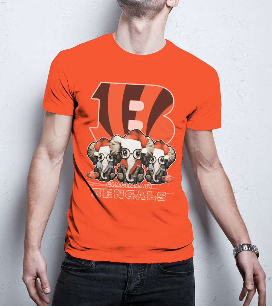 Cincinnati Bengals Xmas Elephants T-Shirt