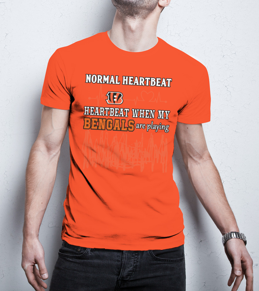 Normal Heartbeat Heartbeat When My Bengals Are Playing T-Shirt