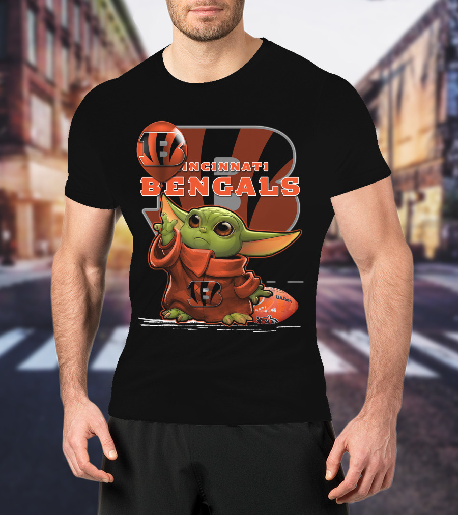 Yoda Cincinnati Bengals Wilson Football T-Shirt