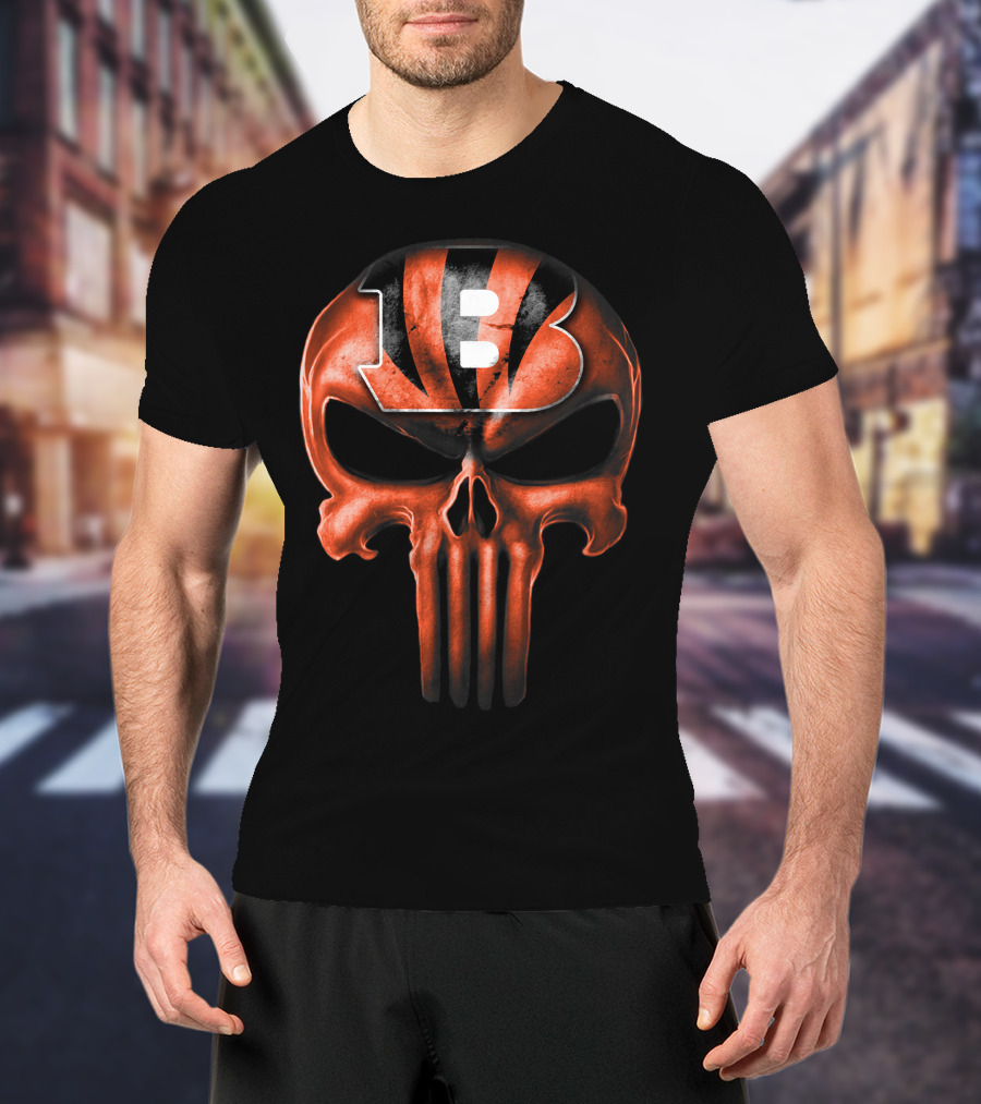 CINCINNATI BENGALS Skull B T-Shirt
