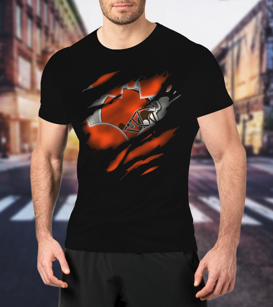 Cleveland Browns Helmet Claw Marks T-Shirt
