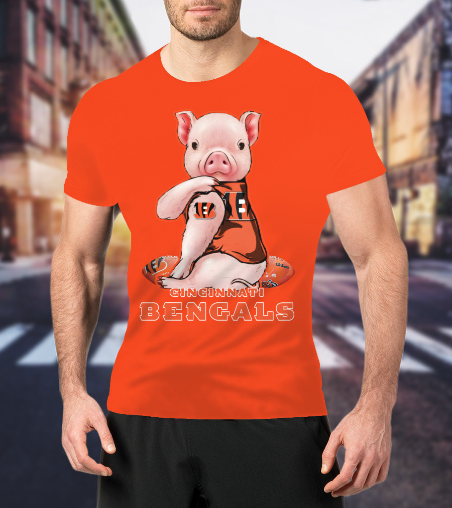 Cincinnati Bengals Pig With Football T-Shirt