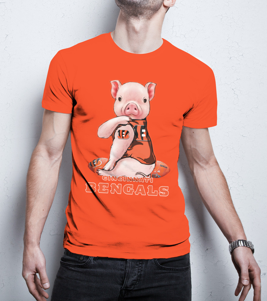 Cincinnati Bengals Pig With Football T-Shirt