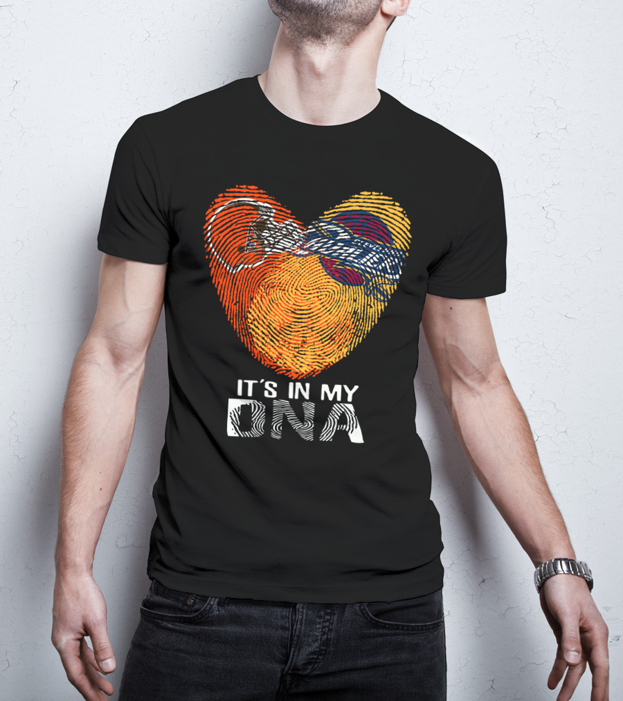 Cleveland Browns It's In My Dna Fingerprint Heart Helmet T-Shirt