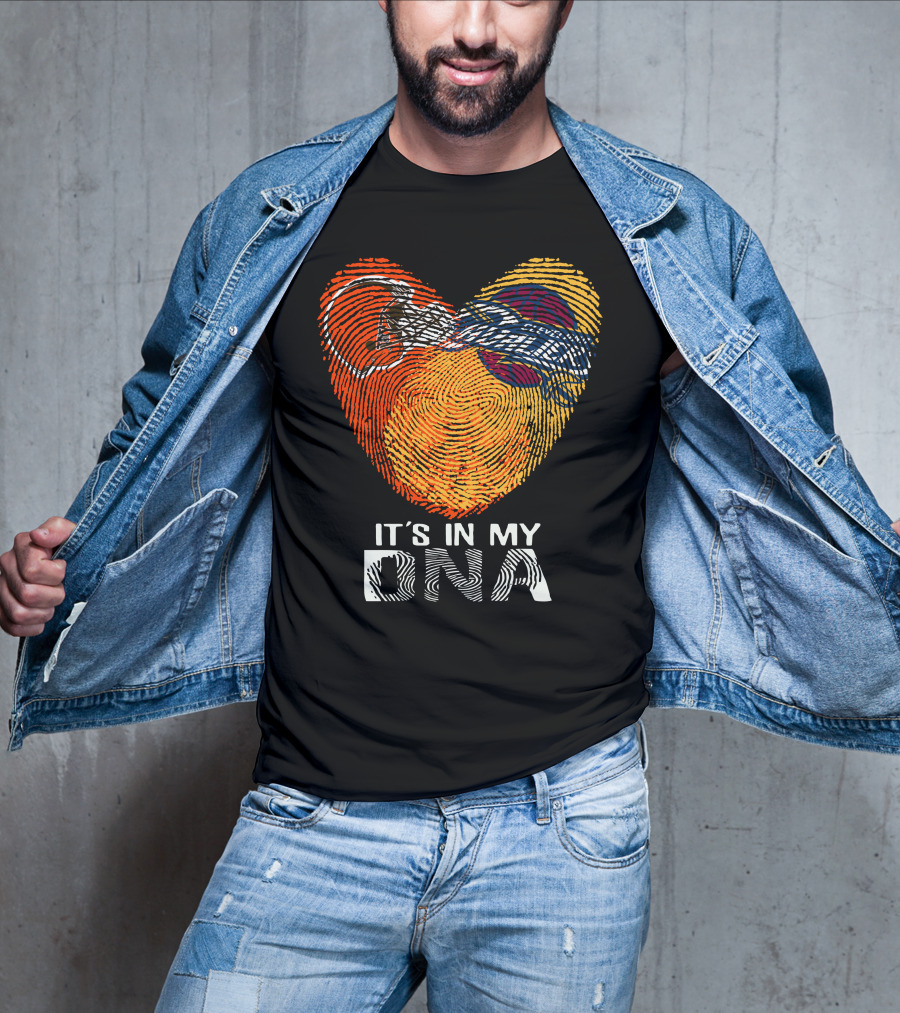 Cleveland Browns It's In My Dna Fingerprint Heart Helmet T-Shirt