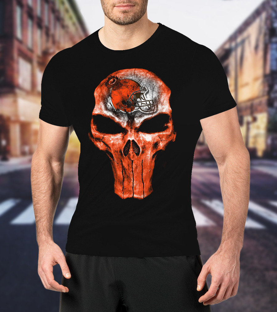 Cleveland Browns Skull Helmet 40 T-Shirt