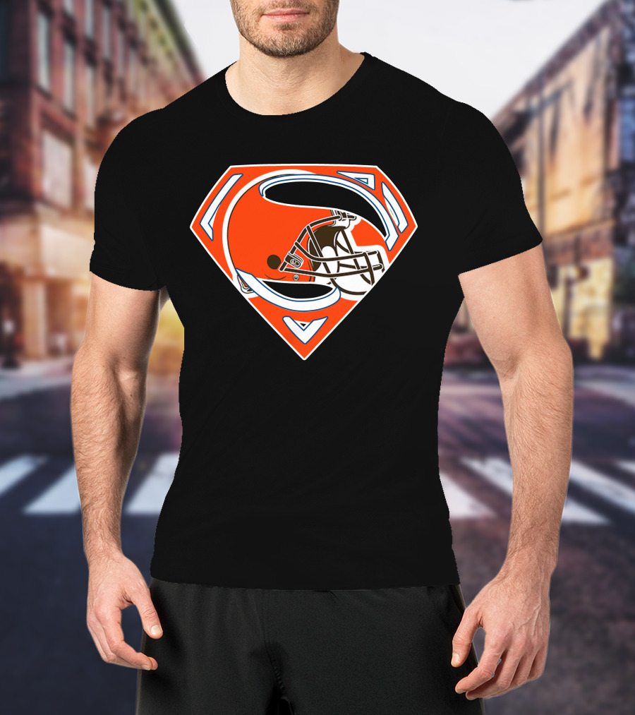 Cleveland Browns Helmet Superman Logo 72 T-Shirt