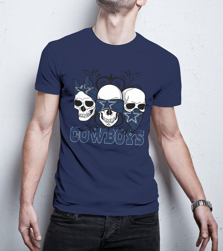 Cowboys Three Skulls Bandana Stars T-Shirt