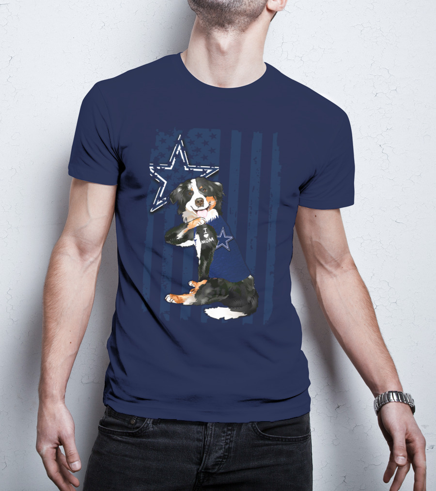 Border Collie I Mom Dallas Cowboys Star T-Shirt