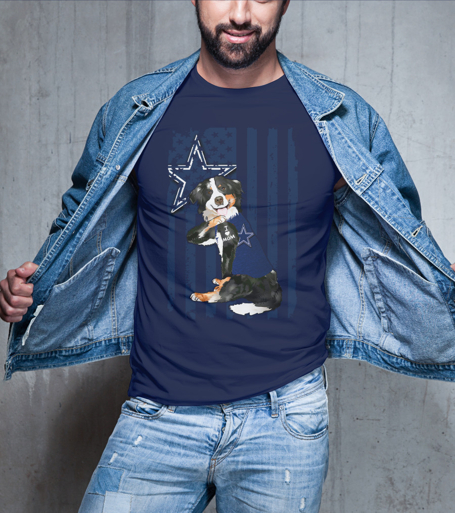Border Collie I Mom Dallas Cowboys Star T-Shirt