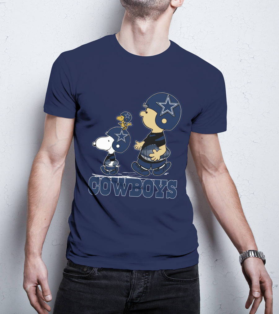 Snoopy Charlie Brown Dallas Cowboys Football Stars T-Shirt