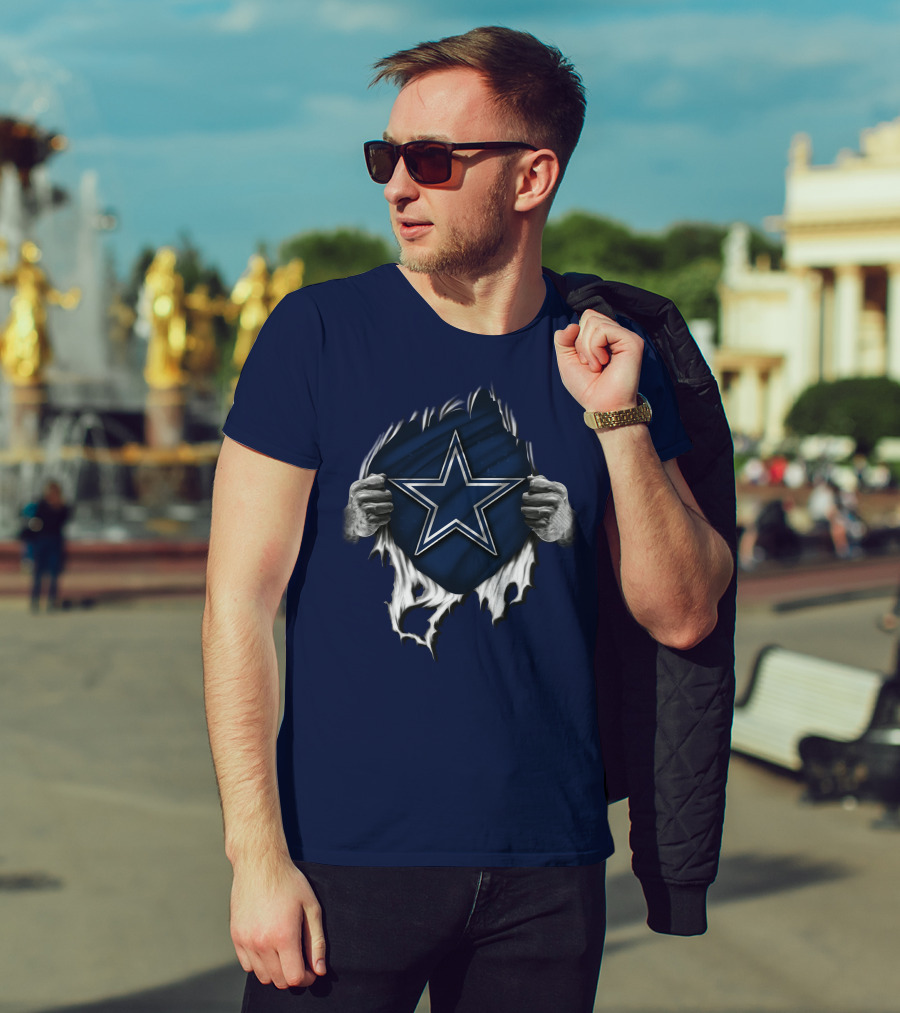 Dallas Cowboys Star Torn Rip Reveal T-Shirt