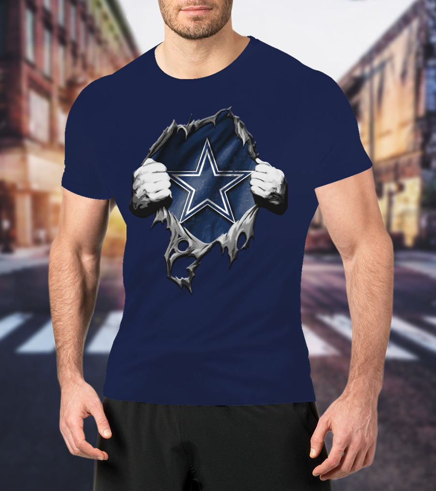 Torn DALLAS COWBOYS Star Logo Reveal T-Shirt