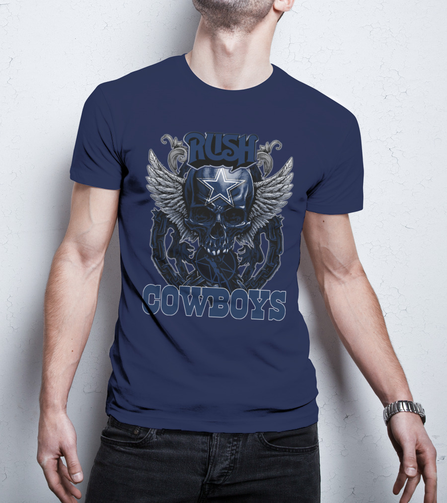 Rush Dallas Cowboys Winged Star Skull T-Shirt