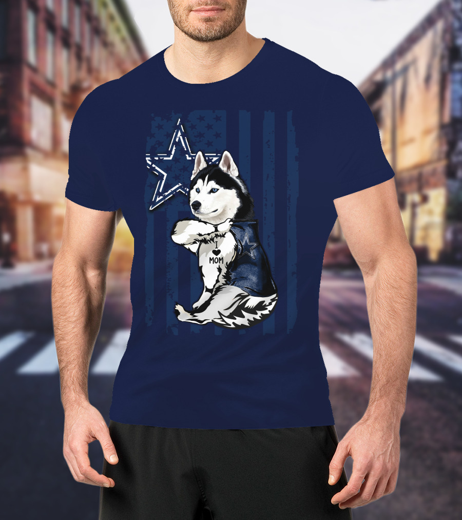 Siberian Husky Dallas Cowboys Star Mom T-Shirt