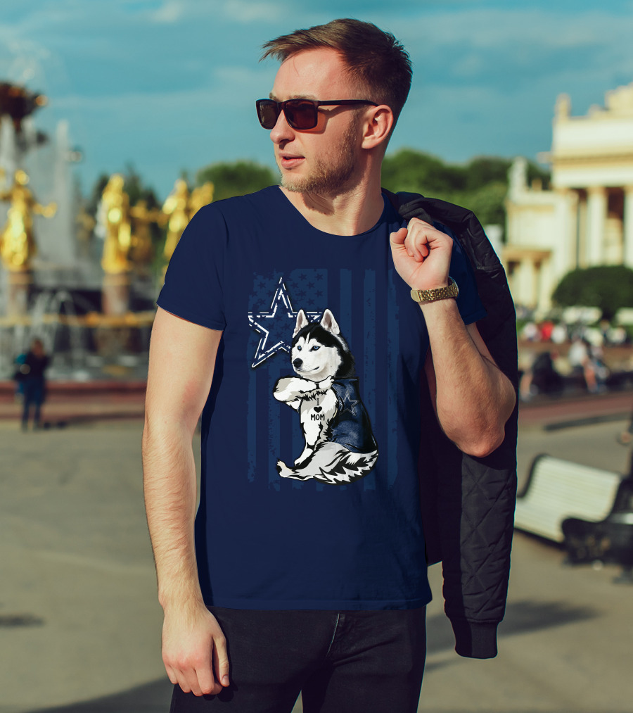 Siberian Husky Dallas Cowboys Star Mom T-Shirt