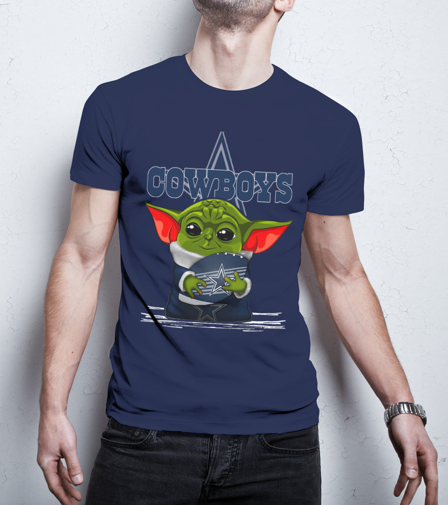 COWBOYS Yoda Holding Football Star T-Shirt