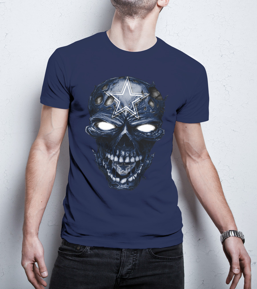 Skull Dallas Cowboys Star Icon NFL Football Fan Gear T-Shirt