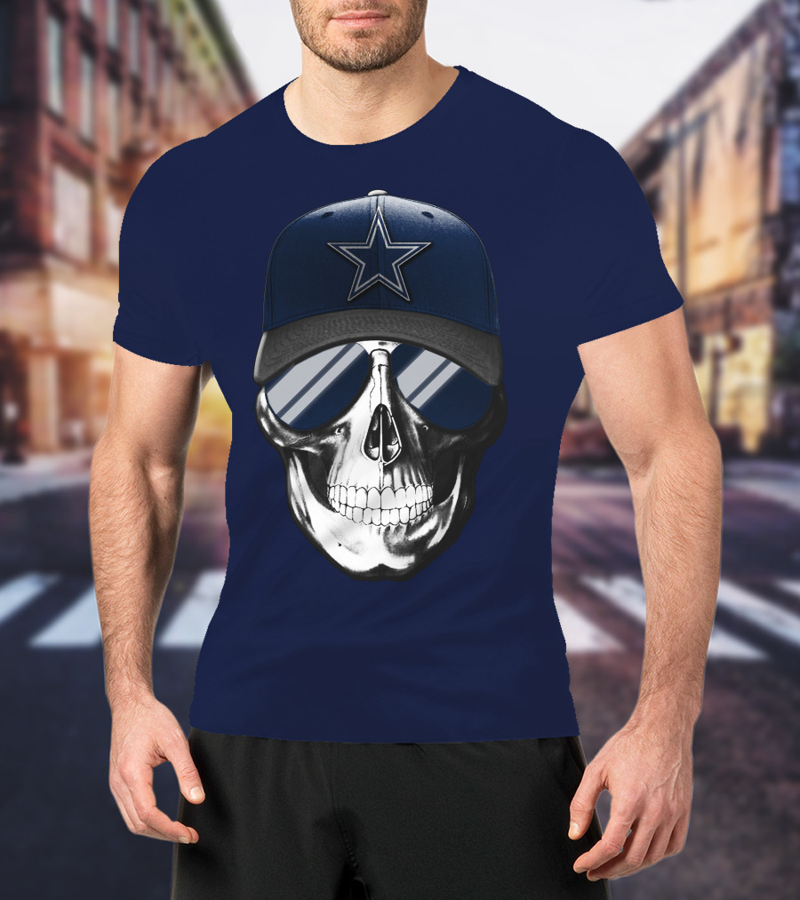 Skull Dallas Cowboys Star Hat Sunglasses T-Shirt