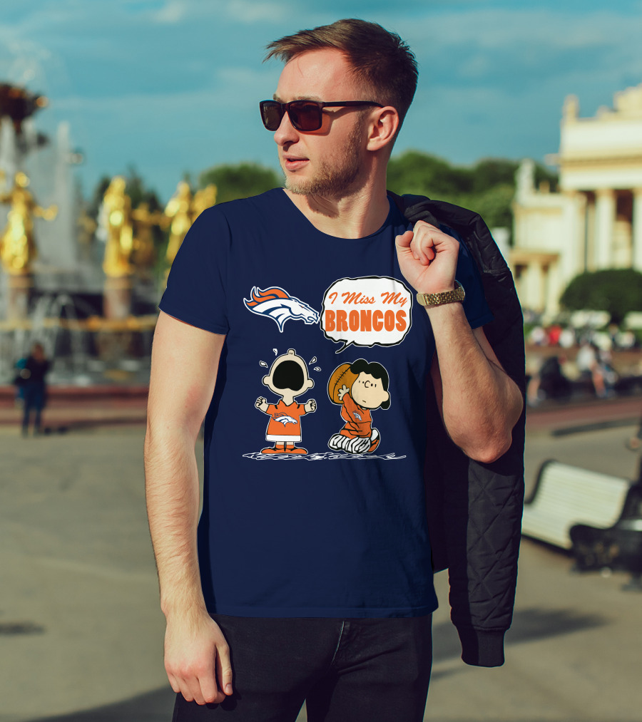 I Miss My Broncos Denver Broncos 72 Comic Style Football Fans T-Shirt