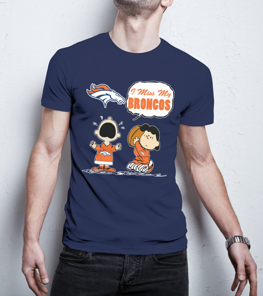 I Miss My Broncos Denver Broncos 72 Comic Style Football Fans T-Shirt