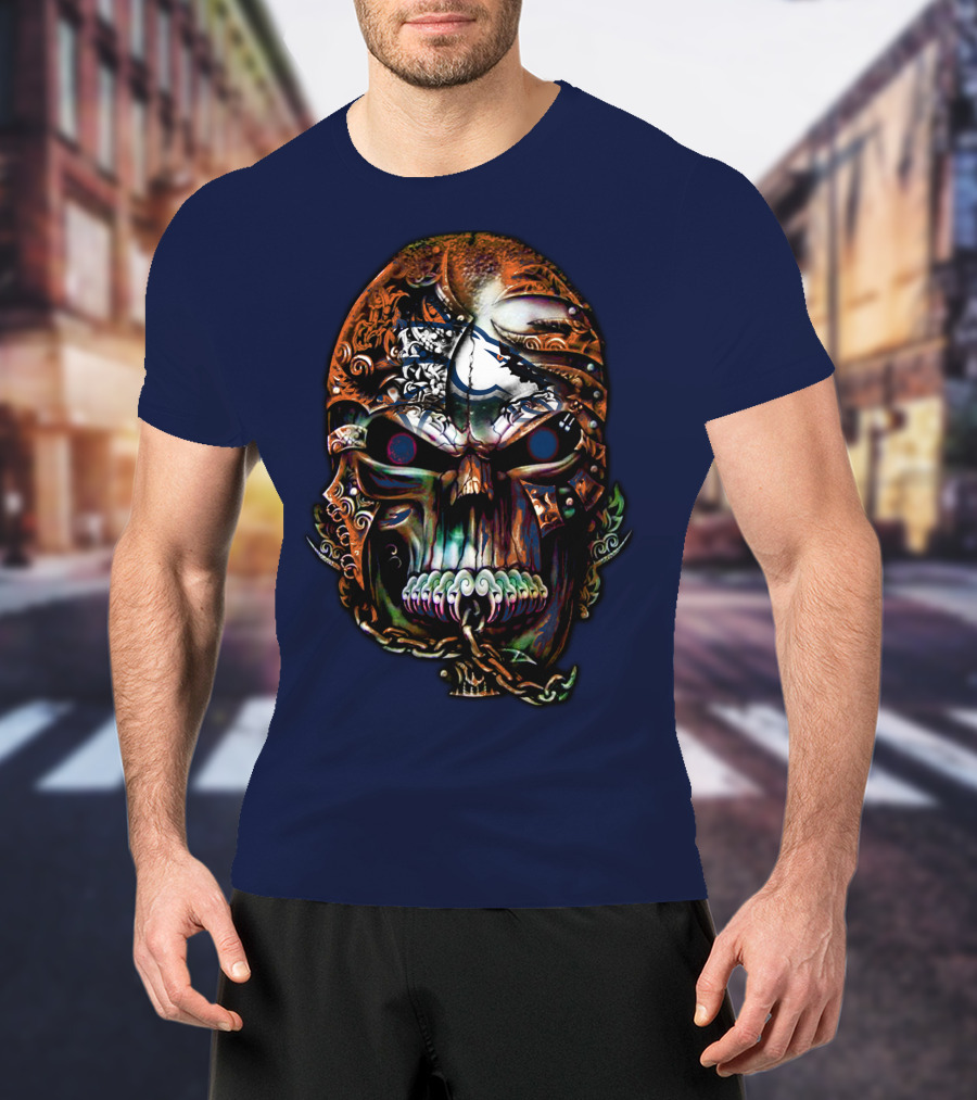 Denver Broncos 53 Skull Art T-Shirt