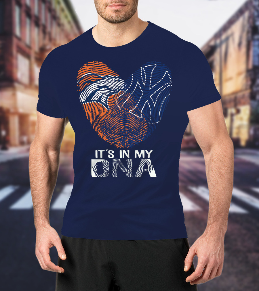 It's In My Dna Denver Broncos 04 Fingerprint Heart T-Shirt