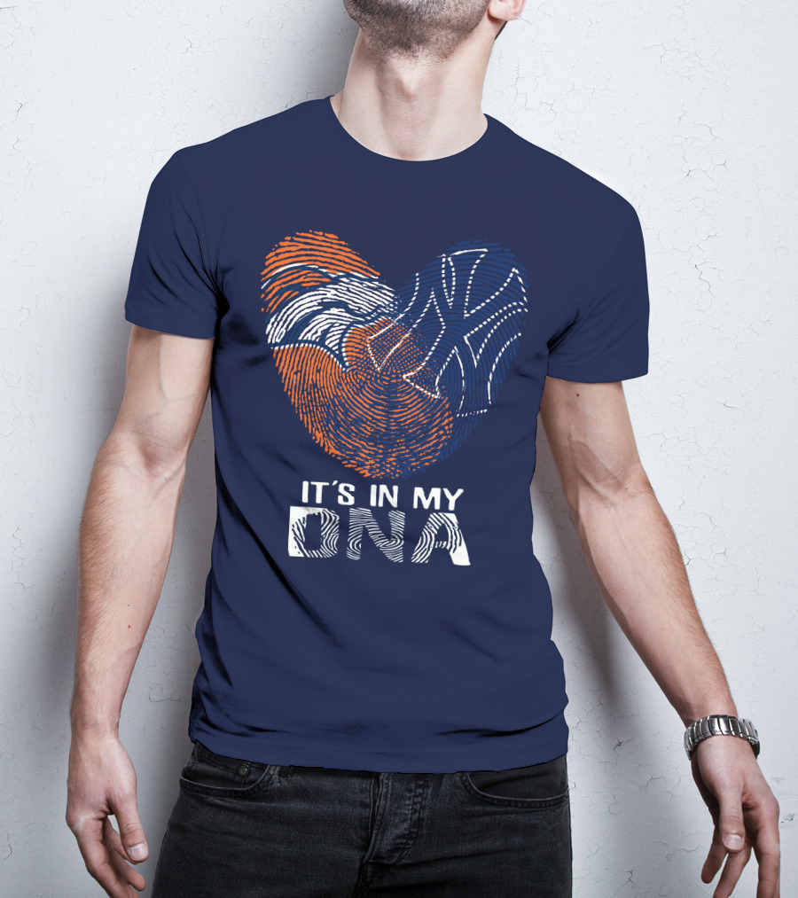 It's In My Dna Denver Broncos 04 Fingerprint Heart T-Shirt