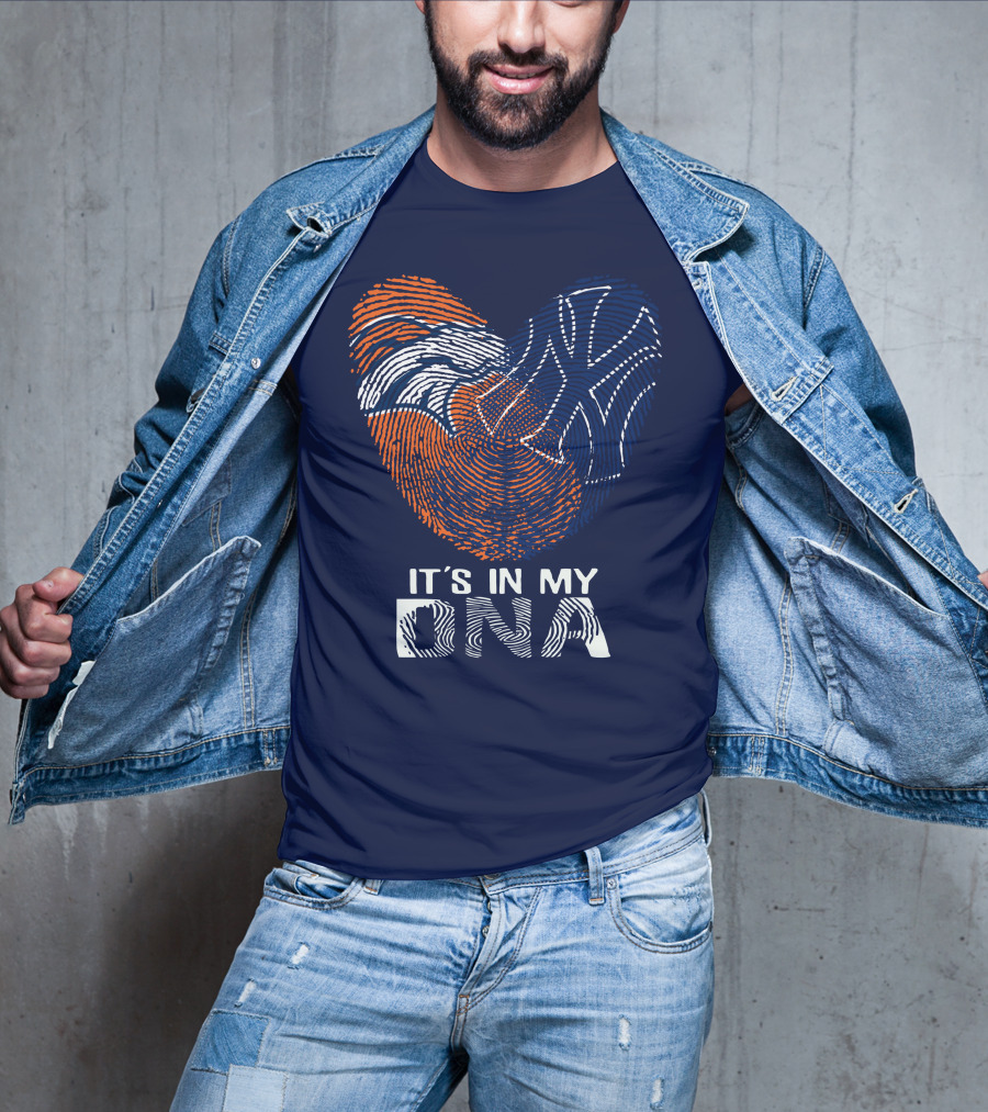 It's In My Dna Denver Broncos 04 Fingerprint Heart T-Shirt
