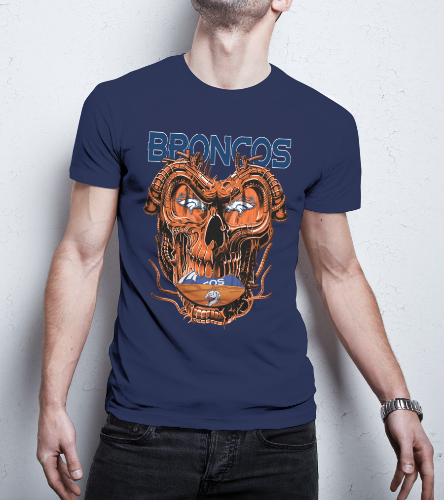 Dragonskull Broncos Football Logo Denver Broncos T-Shirt