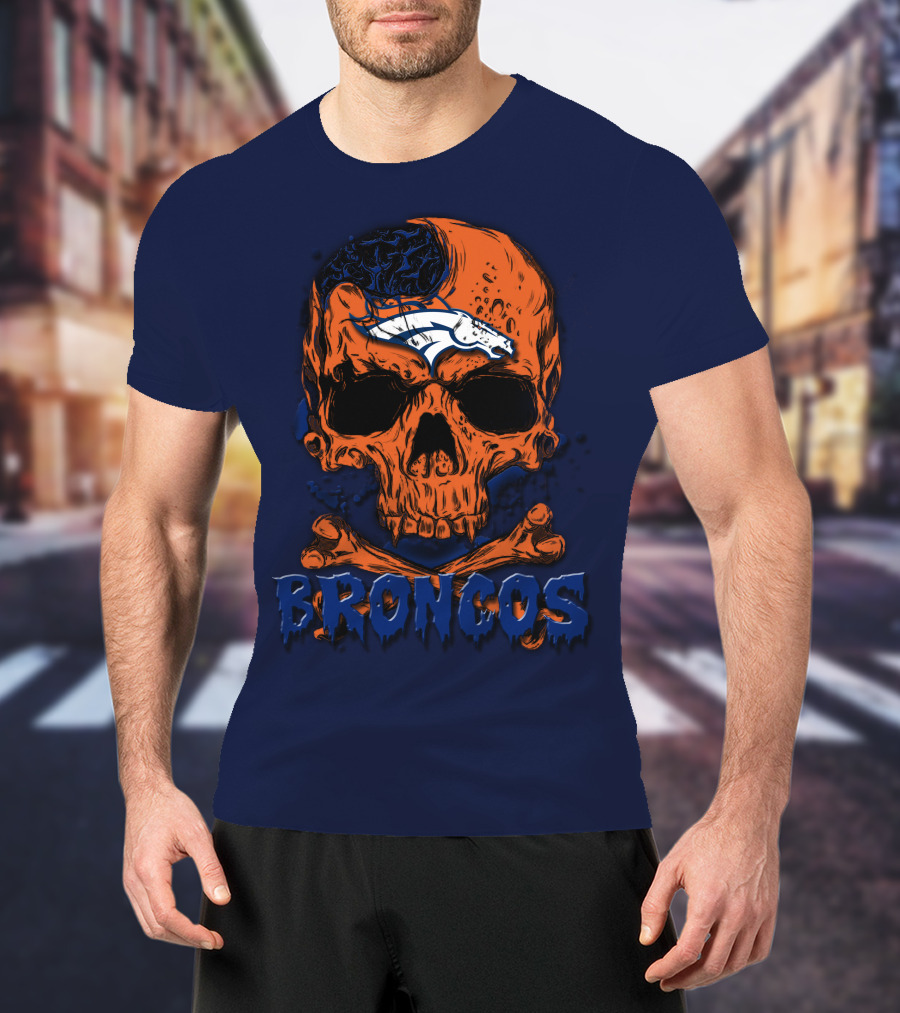 Broncos Skull Design Featuring Team T-Shirt