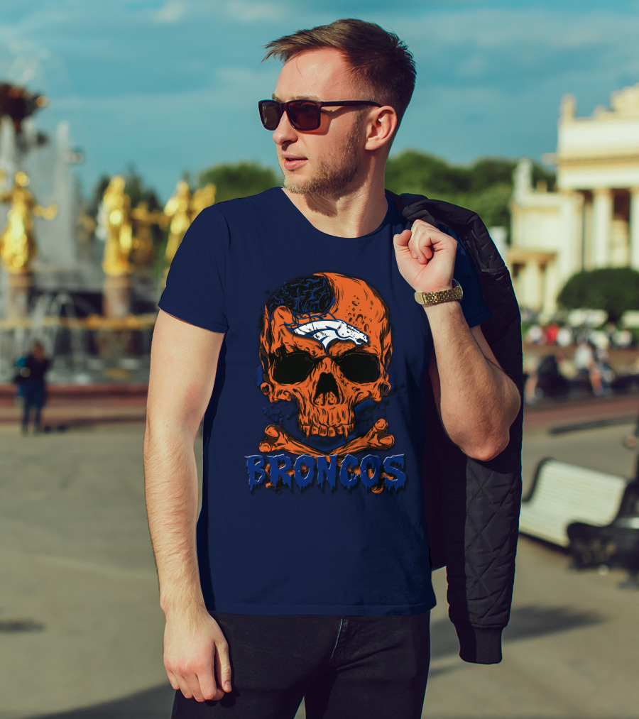Broncos Skull Design Featuring Team T-Shirt