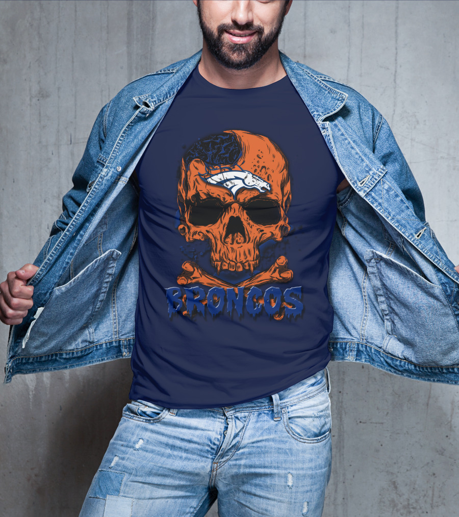 Broncos Skull Design Featuring Team T-Shirt