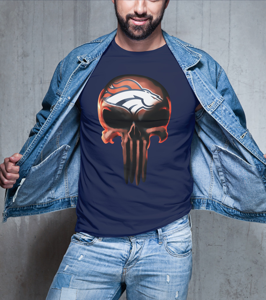 Denver Broncos Skull T-Shirt